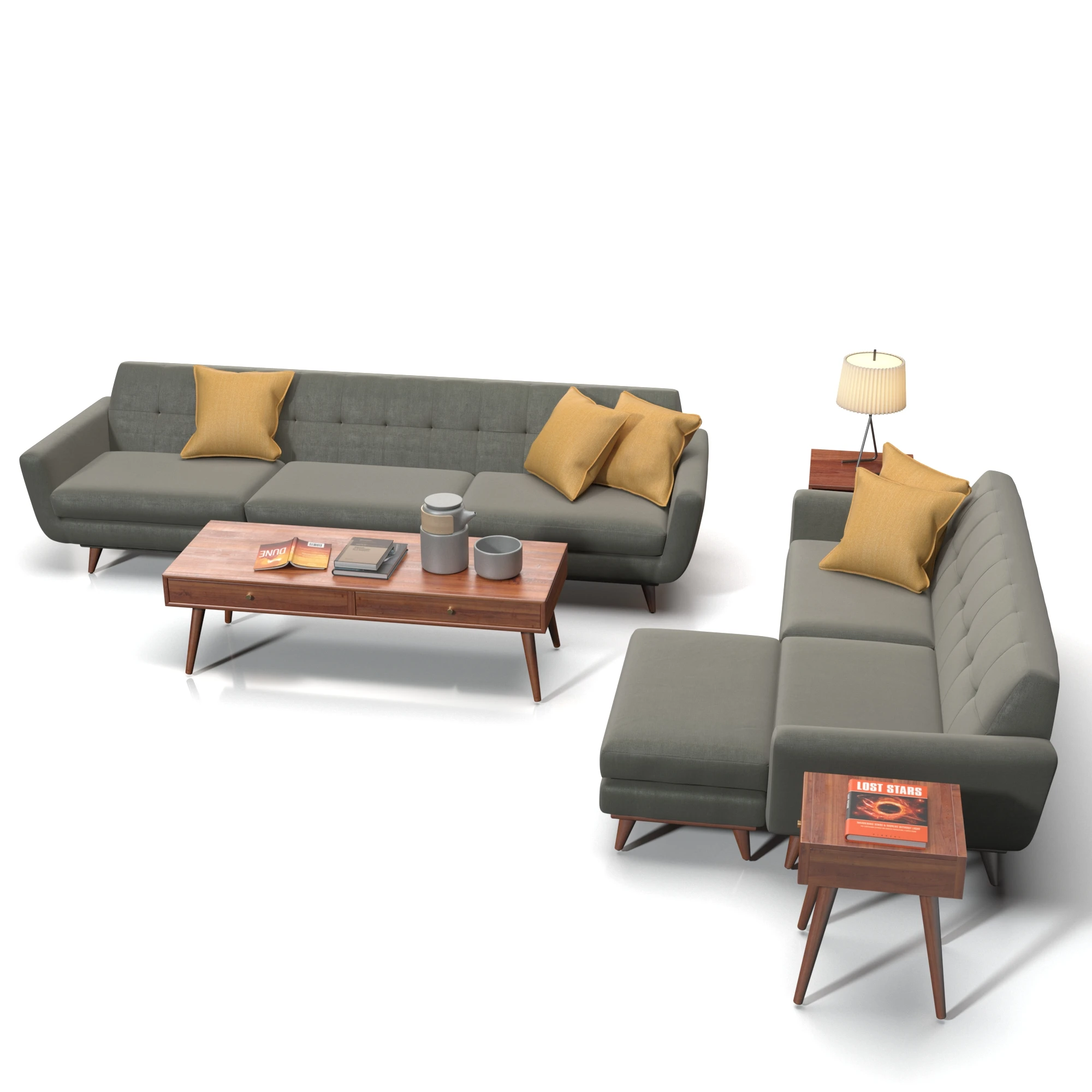 Joybird Hughes Sofa Set 3D Model_06